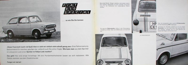 Fiat 850 Special Rallye Modelprogram 1968 Carbrochure (0925)